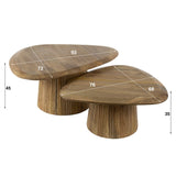 Mango Cove Triangular Coffee Table Set of 2 Solid Mango Sand 
