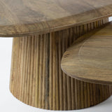 Mango Cove Triangular Coffee Table Set of 2 Solid Mango Sand 