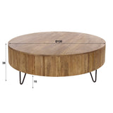 Round coffee table Mango wood Ø120 cm - Sand color 