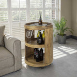 Bartrolley Mango wood sand color on wheels 