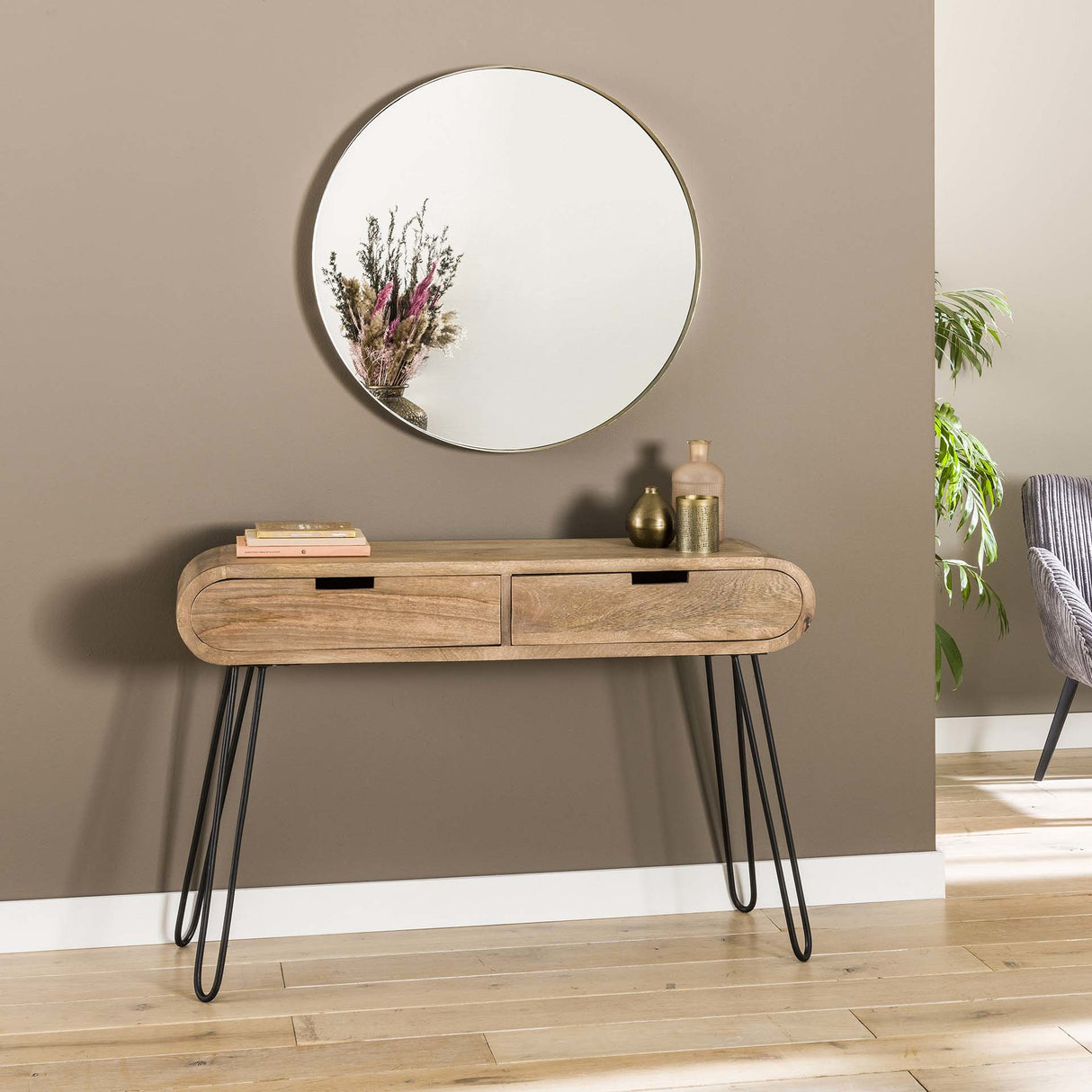 Dressing table Jasmine DH Interior Mango LxWxH 124x35x28 Mango wood Atmospheric photo front view