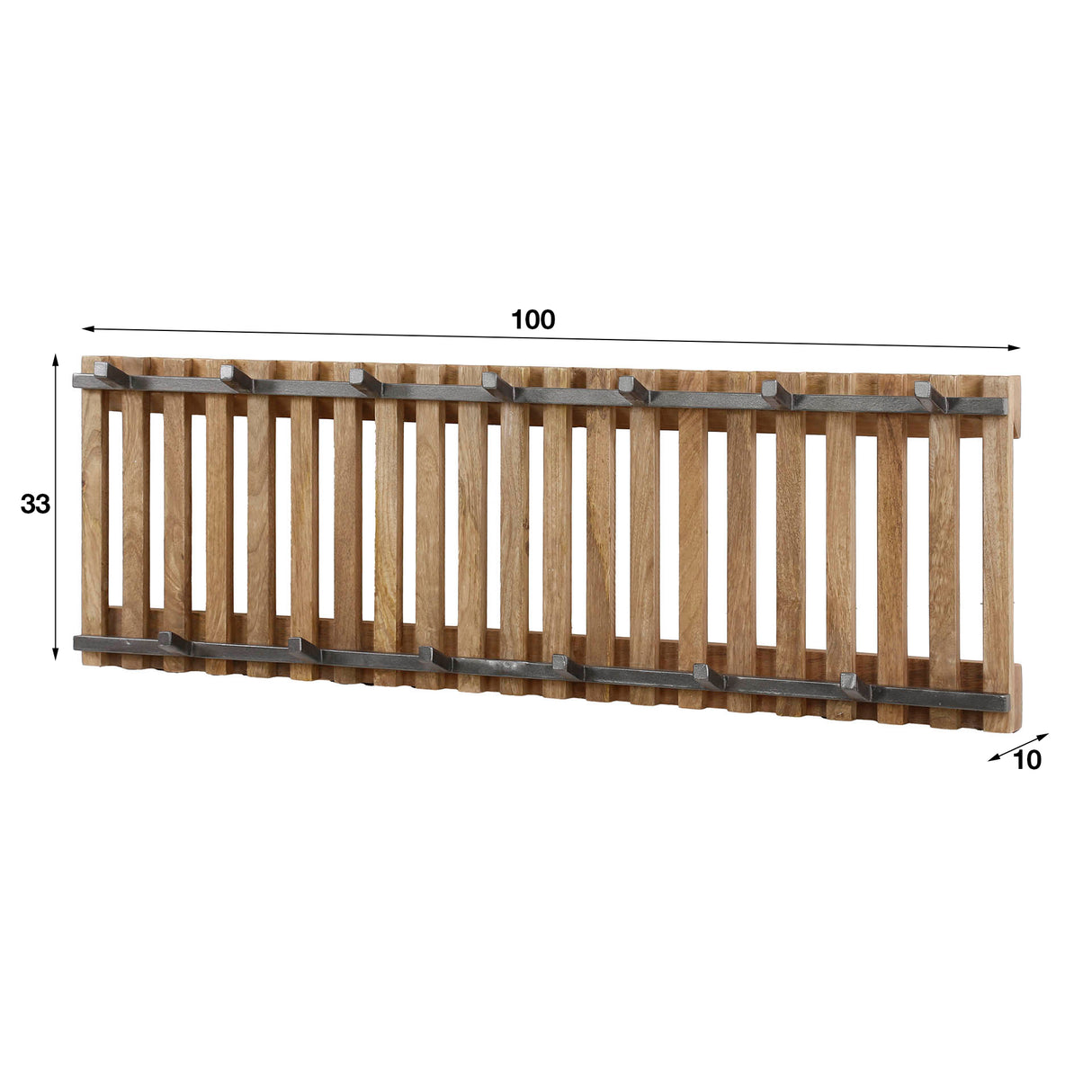 Coat Rack Vera 13 Hooks Mango Wood Sand Color