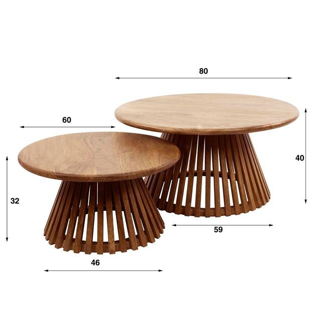 Coffee table set of 2 Vera Mangohout