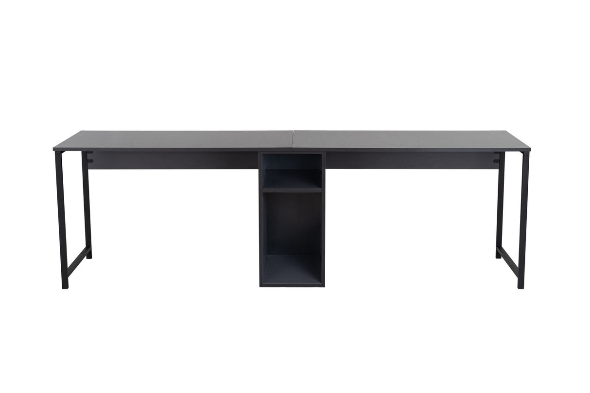 Bureaus - Bureau antraciet met zwart - 240x60 cm - Melamine - Twin - Dimehouse
