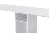 Study Bureau Melamine 240x60 cm Twin Study Desk with Silver and Gold White Gold 
