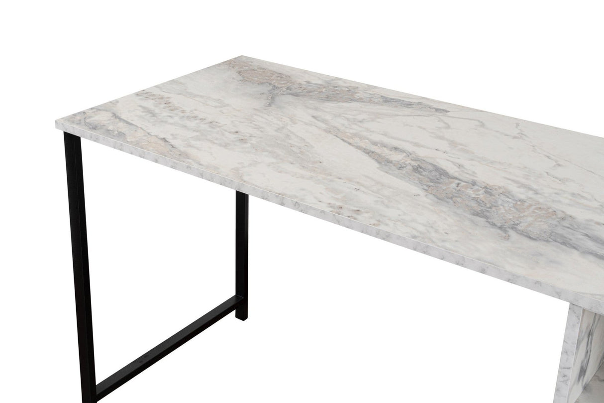 Bureaus - Twin Study Desk Studie Bureau Freesia Marble Black 240x60 cm Melamine - Dimehouse