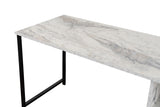 Bureaus - Twin Study Desk Studie Bureau Freesia Marble Black 240x60 cm Melamine - Dimehouse