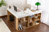 Vesper Study Desk 130x120 cm with pinewood White Atlantic Pine Melamine 
