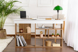 Vesper Study Desk 130x120 cm with pinewood White Atlantic Pine Melamine 