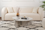 Salontafels - Ronde Salontafel Marmer Getrapt Melamine 90 cm Orin - Dimehouse