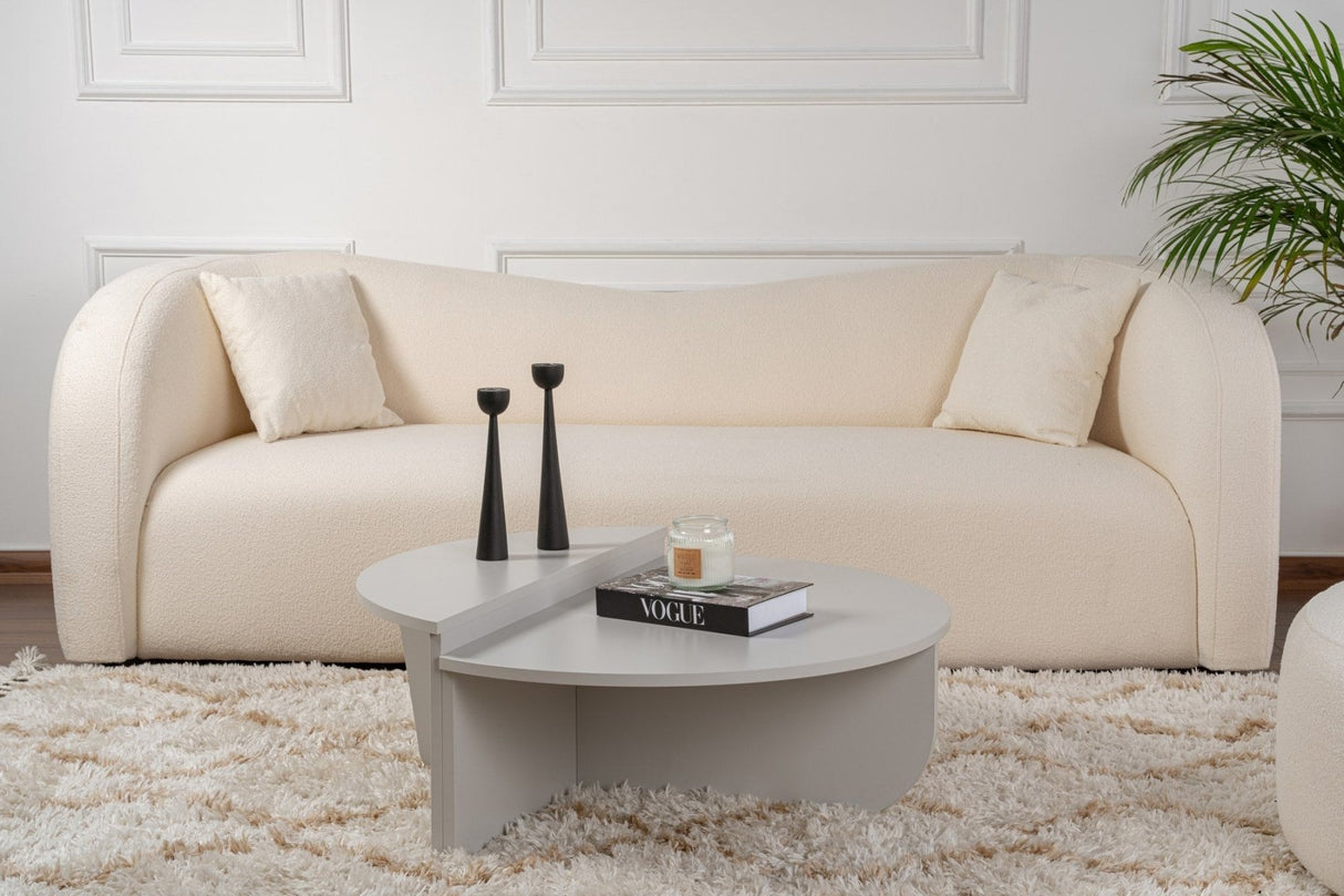 Salontafels - Ronde Salontafel Grijs Getrapt Melamine 90 cm Orin - Dimehouse