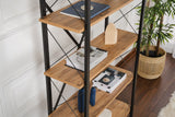 Industrial bookcase pine melamine Ely - black frame - 180x90 cm