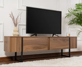 TV Meubels - TV Meubel Serenity Walnoot Zwart 180x29.5x50 cm Walnut Black Melamine - Dimehouse