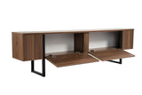 TV Meubels - TV Meubel Serenity Walnoot Zwart 180x29.5x50 cm Walnut Black Melamine - Dimehouse