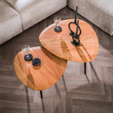 Organic Coffee Table Elvie Set of 2 Triangular Acacia Wood