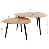 Organic Coffee Table Elvie Set of 2 Triangular Acacia Wood