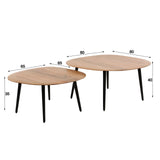 Organic Coffee Table Elvie Set of 2 Pebble Shaped Acacia Wood