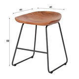 Set of 2 Industrial Low Stools Acacia Wood Novi - Seat Height 52 cm - Without Backrest