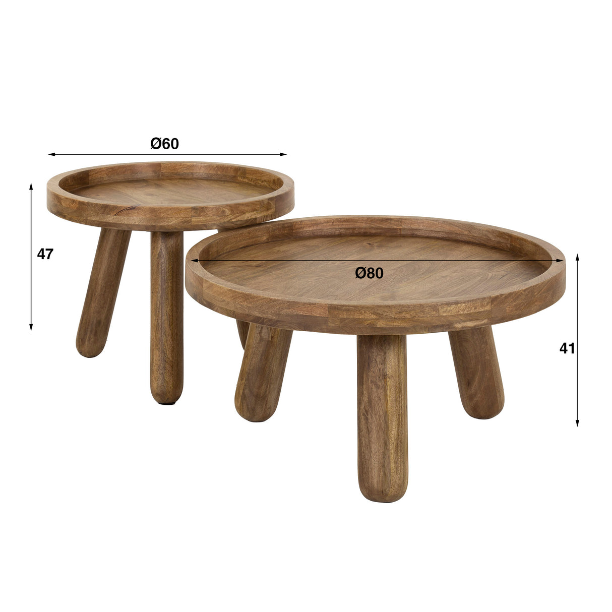 Set of 2 round coffee tables Pien Mangohout