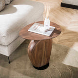 Side Table Acacia Glaze Brown 45x36x50 cm 