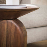 Side Table Acacia Glaze Brown 45x36x50 cm 