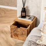 Floating Nightstand Acacia Wood Nova with 1 Drawer - 30x25x29 cm 