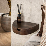 Floating Half-Round Nightstands Set of 2 – Acacia 