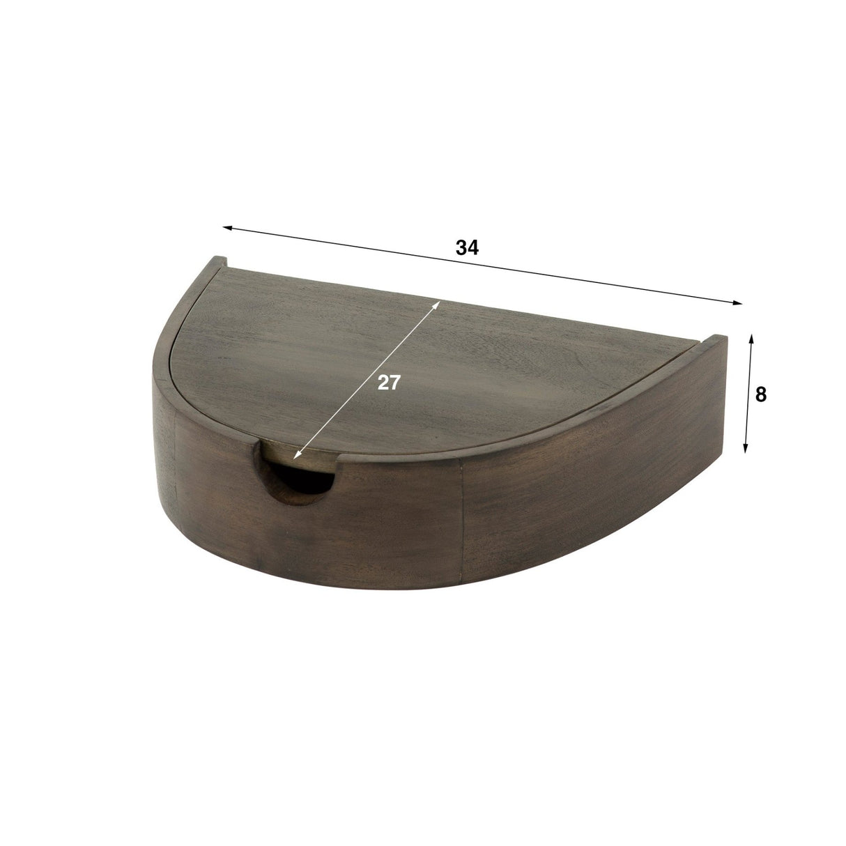 Floating Half-Round Nightstands Set of 2 – Acacia 