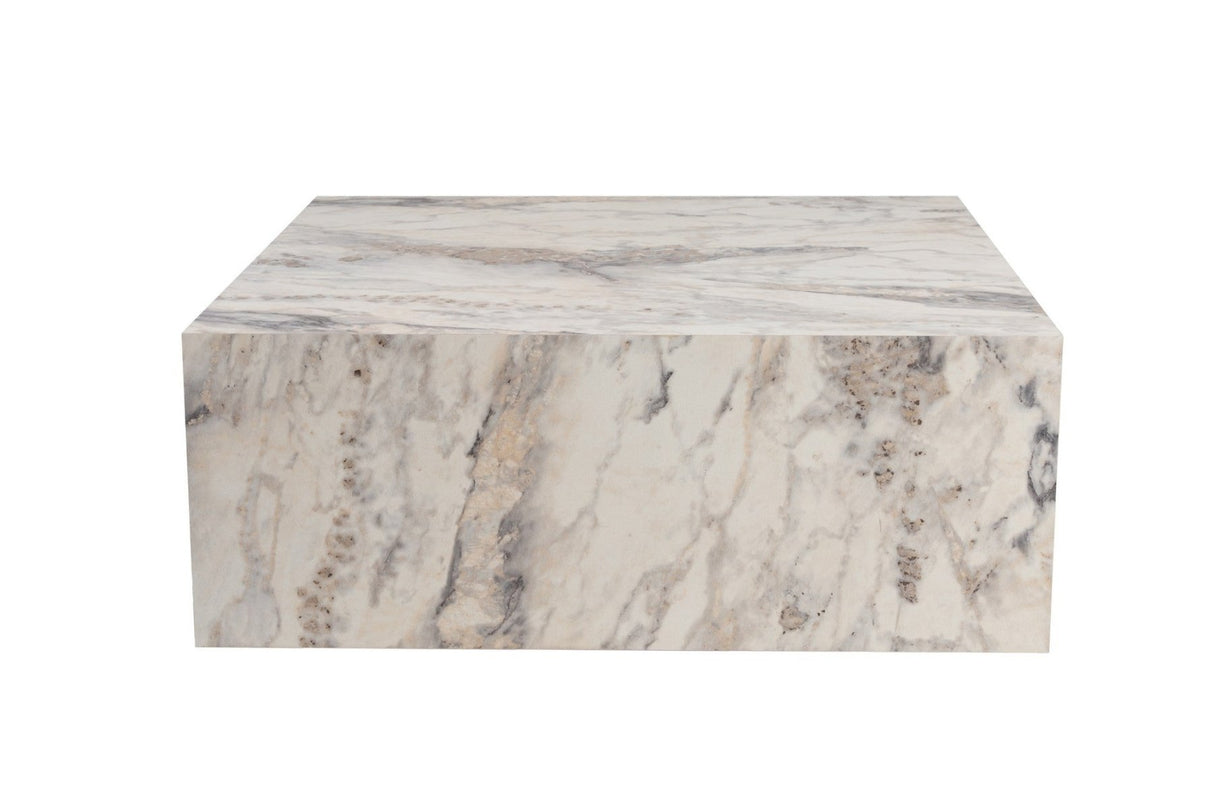 Modern Coffee Table Square 90x90 cm Marble Look Prasmi 