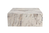 Modern Coffee Table Square 90x90 cm Marble Look Prasmi 
