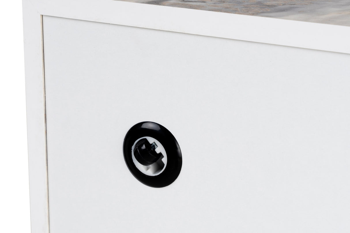 Modern Coffee Table Square 90x90 cm Marble Look Prasmi 