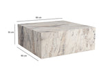 Modern Coffee Table Square 90x90 cm Marble Look Prasmi 