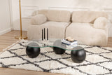 Coffee Table Kidney Shape Organic - Glass - Black Frame 120x70 cm 