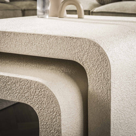 Coffee table Sinan Ø60 cm Marble composite White