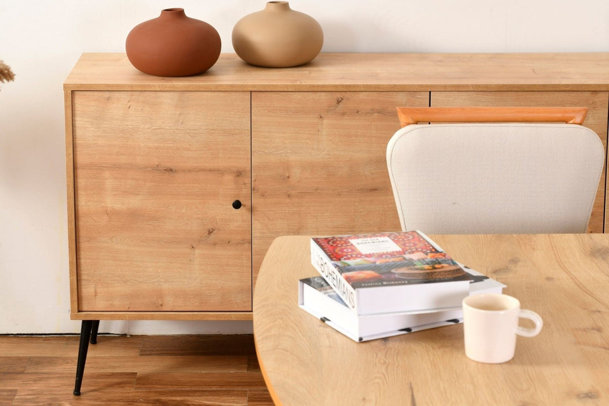 Calvin Opbergkast eikenlook met soft-close 180 cm Melamine gecoat meubelpaneel