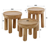 Ronde salontafel set van 3 Rex massief acaciahout