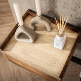 Orto Wall-Mounted Nightstand 1 Drawer Mango wood Ceramic 