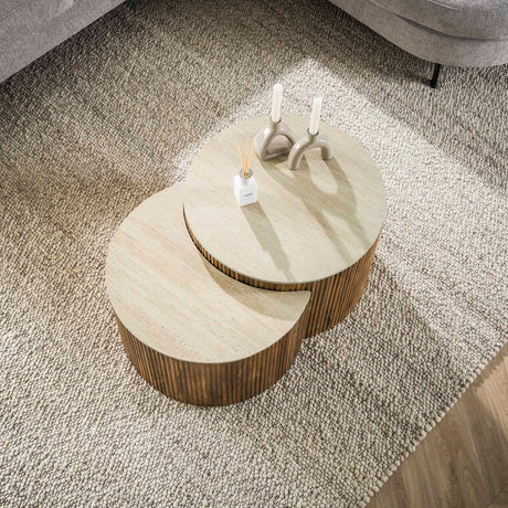 Vento Hemisphere Coffee Table Set Ø60 Solid Mango Sand 