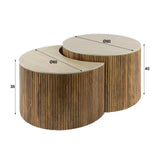 Vento Hemisphere Coffee Table Set Ø60 Solid Mango Sand 