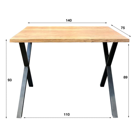 Industrial Bar Table Kevin 140 cm Cross Leg