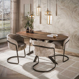 Danish oval dining table walnut brown solid acacia wood Tavon 150x90 cm