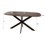 Danish oval dining table walnut brown solid acacia wood Tavon 150x90 cm