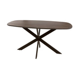 Danish oval dining table walnut brown solid acacia wood Tavon 150x90 cm
