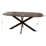 Danish oval dining table walnut brown solid acacia wood Tavon 180x95 cm