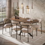 Danish oval dining table walnut brown solid acacia wood Tavon 180x95 cm