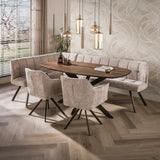Danish oval dining table walnut brown solid acacia wood Tavon 180x95 cm