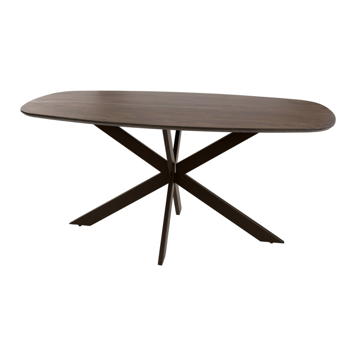 Danish oval dining table walnut brown solid acacia wood Tavon 180x95 cm