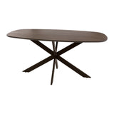 Danish oval dining table walnut brown solid acacia wood Tavon 180x95 cm