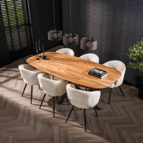 Danish Oval Dining Table Tavon Acacia Wood 180x95 cm