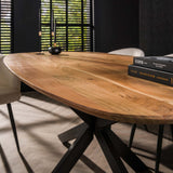 Eettafels - Deens Ovaal Eettafel Tavon Acaciahout 180x95 cm - Dimehouse